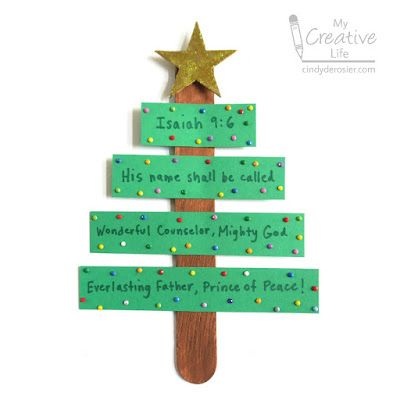 Cindy deRosier: My Creative Life: Bible Verse Christmas Tree Christmas Crafts Bible, Christmas Tree Bible Verse, Sunday School Crafts For Christmas, Christmas Tree Sunday School Lesson, Church Christmas Ornaments Diy, Christmas Crafts For Kids Sunday School, Advent Sunday School Crafts, Sunday School Christmas Crafts For Kids Children Church, Sunday School Lessons For Kids Christmas