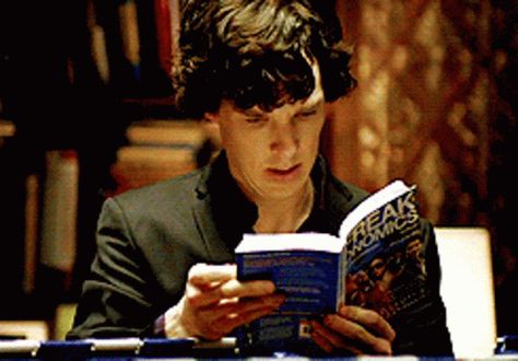 Reading Sherlock GIF - Reading Sherlock Benedict Cumberbatch - Discover & Share GIFs Sherlock Gif, Sherlock Benedict Cumberbatch, Sherlock Benedict, Book Gif, Caitlin Moran, Jarvis Cocker, Ben Kingsley, Cynthia Erivo, Sherlock Fanart