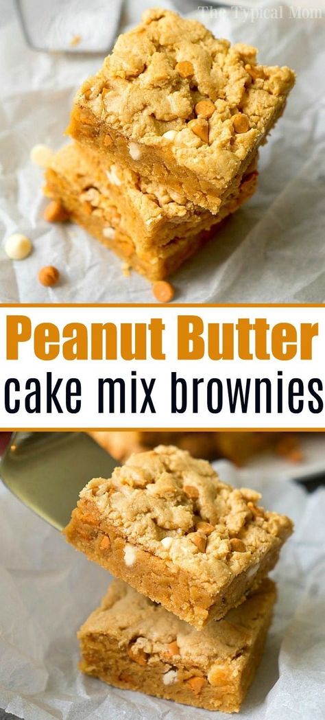 Cake Mix Brownies, Cookie Brownies, Recipe Inspirations, Cookie Brownie, Cake Mix Desserts, Breakfast Easy, Healthier Desserts, Peanut Butter Cake, Sweet Recipe