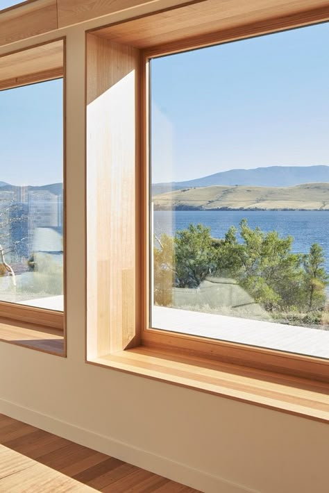 GoodWood_WindowsandJoinery_ThinkingPaddock_OpenCreativeStudio_resize2 Modern Window Trim, Wood Window Sill, Timber Window Frames, Interior Window Trim, Oak Windows, Wood Window Frame, Window Reveal, Vibrant Living Room, Oak Trim