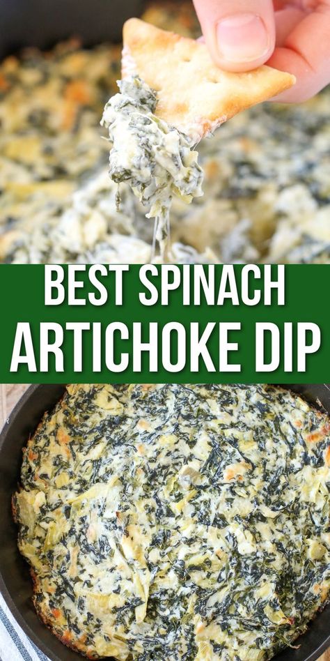 Simple Spinach Artichoke Dip, Artichokes Dip, The Best Spinach Artichoke Dip, Spinach Artichoke Dip Easy, Baked Spinach Artichoke Dip, Best Spinach Artichoke Dip, Party Sides, Spinach Artichoke Dip Recipe, Artichoke Dip Recipe