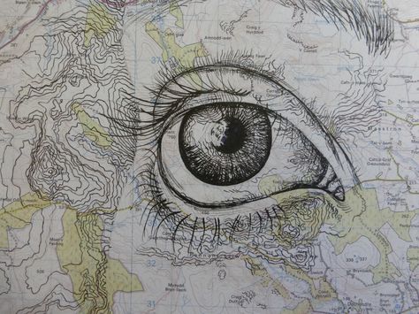 Eye drawing inspired by Ed Fairburn Ed Fairburn Artist Research, Surroundings Art Gcse, Ed Fairburn, Advanced Higher Art, Map Collage, Gcse Art, Ap Art, High Art, Art Base