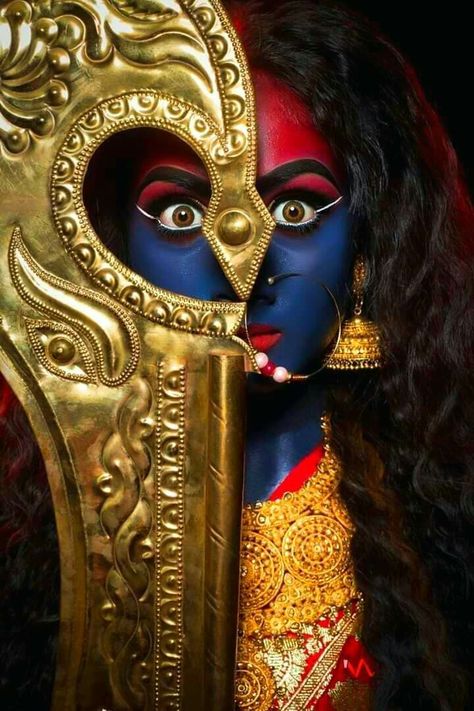 Kaali Jay, Mask, Makeup, Gold, Blue, Make Up