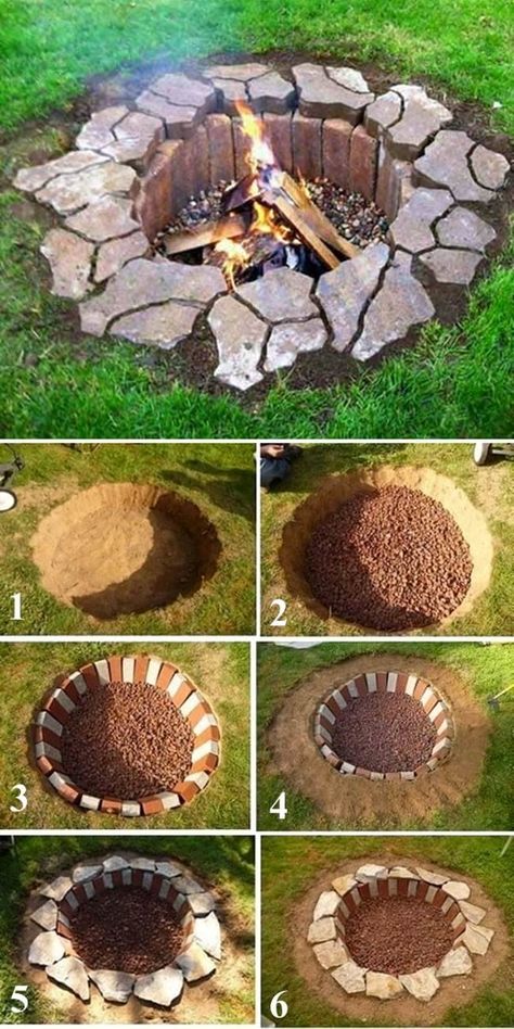 Taman Diy, Jardim Diy, Easy Landscaping, Backyard Diy Projects, Backyard Fire, Backyard Garden Design, घर की सजावट, Fire Pit Backyard, Backyard Projects