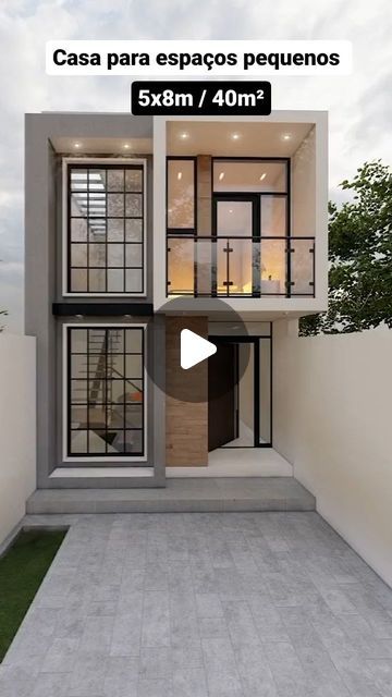 Small Two Floor House Design, Small Budget House Design, Small Modern Home Design, Lofts Pequenos, Second Floor House Design, Narrow House Designs, Mini Apartments, Small Modern Home, Small Loft