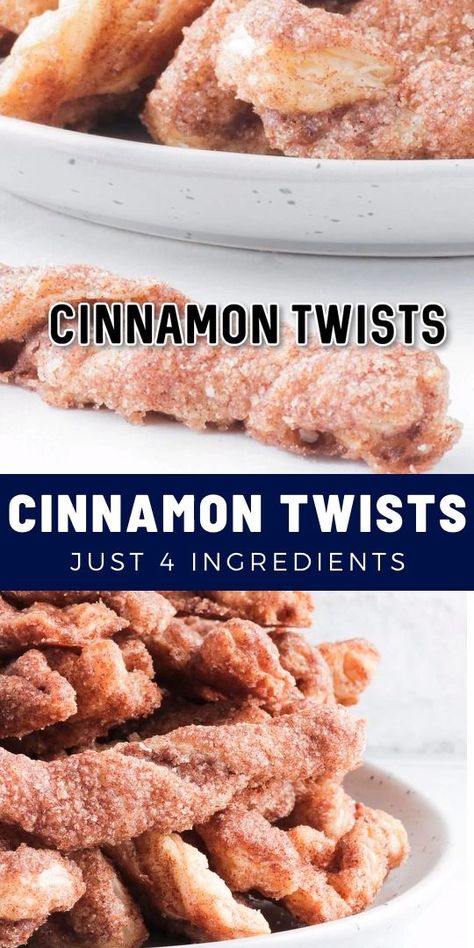 These homemade cinnamon twists are sweet, buttery, crunchy and quite simply addicting. And they make a great addition to any holiday dessert table. Best of all you'll just need 4 simple ingredients. #cheerfulcook #baking #cinnamon #dessert ♡ cheerfulcook.com Baking Cinnamon, Holiday Dessert Table, Cinnamon Twists, Holiday Desserts Table, Dessert Simple, Slow Cooker Desserts, Brownie Desserts, Winter Desserts, Desserts For A Crowd