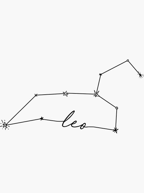 Constellation Doodle, Constellation Lion, Leo Constellation Tattoo, Taurus Constellation Tattoo, Leo Zodiac Tattoos, Constellation Piercings, Leo Tattoo Designs, Leo Tattoo, Doodle Sticker