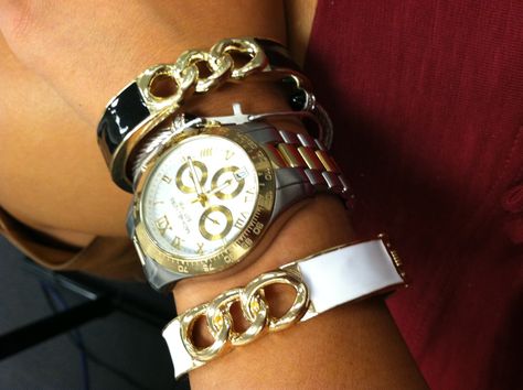 Arm candy Arm Candy, Ring Bracelet, Bracelet Watch, Fashion Forward, Bangles, Fashion Accessories, Sparkle, Candy, My Style