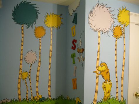 Dr. Seuss, the Lorax, Mural, Nursery Lorax Nursery, Dr Seuss Mural, Dr Seuss Room, Dr. Seuss Crafts, Hand Painted Murals, Dr Seuss Nursery, Adventure Room, Dr Seuss Birthday Party, Kid Rooms