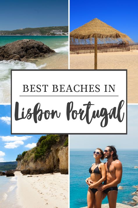 "Best beaches in Lisbon Portugal." This stunning place is full of natural beauty, but the best part about it is its many gorgeous beaches. Here's a list of our top ten favorite Lisbon beach destinations that you should visit during your stay here! Beaches In Lisbon Portugal, Beaches In Portugal, Lisbon Portugal Beach, Portugal Beaches, Lisbon Beaches, Albufeira Portugal, Best Beaches In Portugal, Best Places In Portugal, Lisbon Portugal Travel