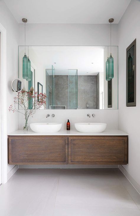 Bathroom Vanity Pendant Lighting, Pendant Light Bathroom, Pendant Lighting Ideas, Feng Shui Mirrors, His And Hers Bathroom, Interior Design Principles, London Family, Victorian Townhouse, Bathroom Pendant