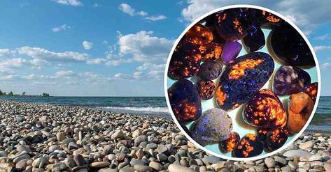 How to Find Your Very Own Glowing Yooperlite Rocks in Michigan - NewsBreak Yooperlite Rocks, Glowing Rocks, Glow Rock, Stormy Waters, Grand Marais, Big Lake, Chestnut Trees, Victorian Mansions, Small Hotel