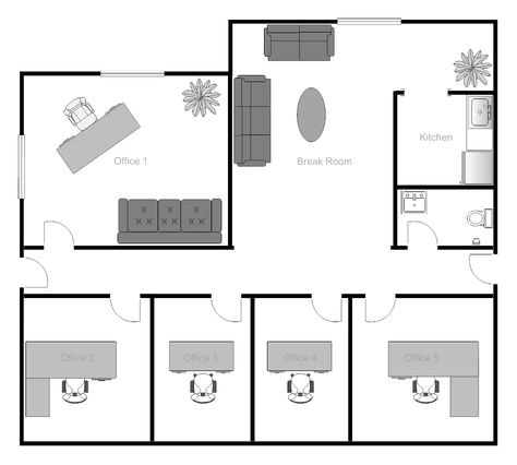 Example Image: Office Building Floor Plan Small Office Layout Floor Plans, Small Office Layout, Office Building Plans, Open Office Layout, Office Layout Plan, Simple Floor Plans, Office Floor Plan, Small Office Design, Medical Office Design