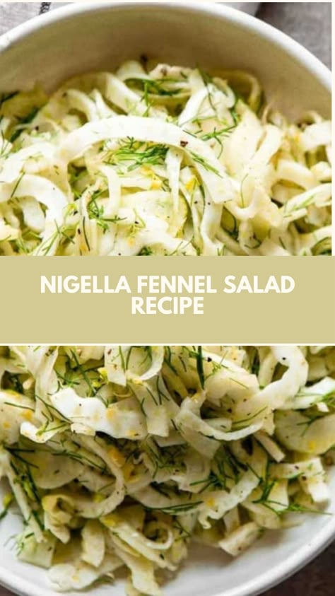 This easy and refreshing Nigella Fennel Salad is the perfect side dish for any meal. Crisp fennel is tossed in a simple honey-lemon dressing, making it light, tangy, and full of flavor. You can easily adjust the ingredients to suit what you have on hand, making it a flexible and nutritious option for any occasion. Simple Fennel Salad, Fennel Salad Dressing, Fennel Recipes Salad, Fennel Bulb Recipes, Fennel Salad Recipes, Apple Fennel Salad, Nigella Lawson Recipes, Lemon Salad, Fennel Recipes