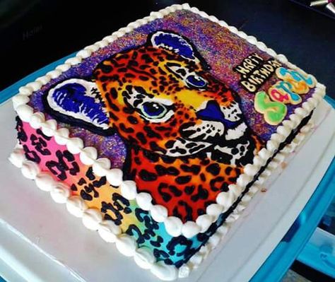 Lisa frank cake Lisa Frank Cheetah Cake, Lisa Frank Birthday Party Cake, Lisa Frank Cake Ideas, Lisa Frank Birthday Cake, Lisa Frank Party Ideas, Lisa Frank Cake, Lisa Frank Cheetah, Lisa Frank Birthday, Cheetah Birthday Cakes