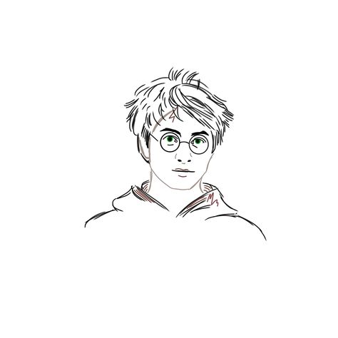 Harry Potter Minimalist Art, Harry Potter Line Art, Harry Potter Minimalist, Harry Potter Lines, Hery Potter, Harry Potter Sketch, Harry Potter Coloring Pages, Easy Doodle, Harry Potter Drawings