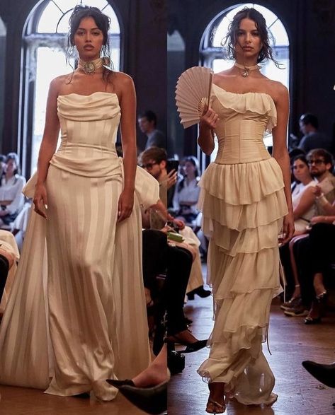 @mirrorpalais dresses Mirror Palais Ruffle Dress, Nyfw 2023, Flamboyant Gamine, Wedding Dresses Whimsical, Nyfw Runway, Mirror Palais, Cool Girl Outfits, Fashion Book, Cindy Kimberly