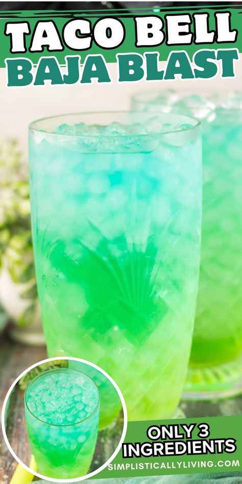 glass of homemade taco bell baja blast How To Make A Baja Blast, Homemade Baja Blast, Baja Blast Alcohol Drink Recipes, Baha Blast Recipe, Baja Blast Cocktail, Baja Blast Recipe, Taco Bell Drinks, Taco Bell Baja Blast, Homemade Taco Bell