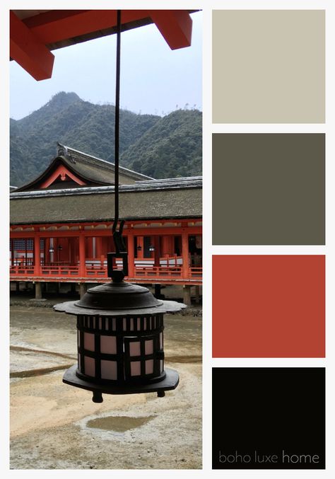 37 Color Palettes Inspired by Japan - SmithHönig Japanese Colour Palette, Zen Color Palette, Asian House, Zen Colors, Japan Painting, Japan Color, Japanese Colors, House Color Palettes, Japanese Interior Design