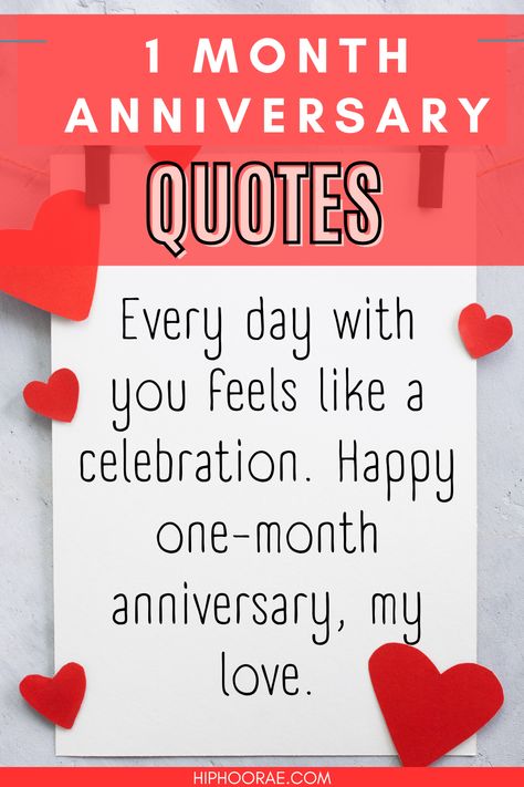 Whether you just started dating or have been married for years, there's no better way to celebrate your one month anniversary than with these special quotes. Show them how much they mean to you by sharing one of these heartfelt and romantic messages. Click now to find the perfect quote for your first milestone together! 1 Month Marriage Anniversary Quotes, 1 Month Wedding Anniversary Quotes, First Month Anniversary Quotes For Him, 1month Anniversary Quotes, 1st Month Anniversary Quotes, Anniversary Boyfriend Quotes, Happy First Month Anniversary, One Month Wedding Anniversary Quotes, Happy 1 Month Anniversary Boyfriend