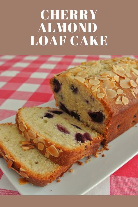 Cherry And Almond Loaf Cake, Cherry Loaf Cake Recipe, Cherry Almond Loaf, Cherry Madeira Cake Recipe, Cherry Almond Cake Recipe, Loaf Cake Flavours, Interesting Deserts, Cherry Loaf Recipe, Almond Loaf Cake