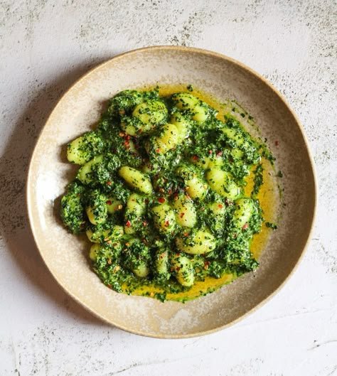 Winter Gnocchi, Green Gnocchi, Cavolo Nero Recipe, Kale Gnocchi, Pesto Gnocchi, Tuscan Kale, Kale Recipe, Kale Pasta, Savory Foods