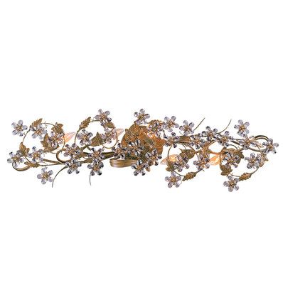 Vintage Style Crystal Flowers Bath Strip - 5 light Crystal Bathroom, Gold Vanity, Crystorama Lighting, Crystal Bath, Wrought Iron Chandeliers, Bathroom Furniture Vanity, Lighting Trends, Iron Chandeliers, Traditional Chandelier