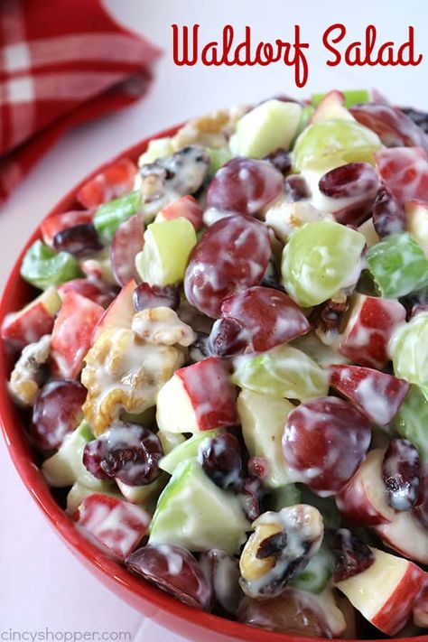 cincyshopper.com wprm_print 69587 Christmas Salad My Incredible Recipes, Foods To Last A Week, Cranberry Waldorf Salad 12 Tomatoes, Wardolf Salad Apple, Classic Waldorf Salad 12 Tomatoes, My Likes On Pinterest, Cherry Side Dish, Waldorf Salad With Yogurt, Cranberry Waldorf Salad Recipe