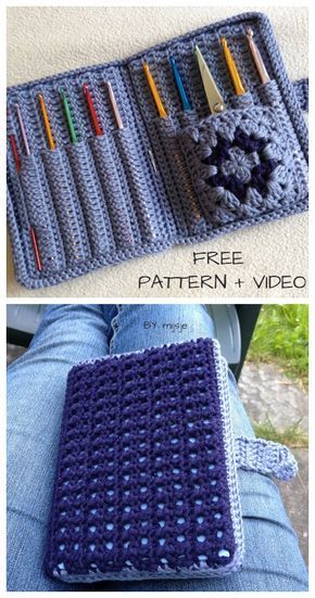 Crochet Hook Case Pattern, Crochet Holder, Crochet Hook Organizer, Crochet Hook Holder, Crochet Organizer, Tote Crochet, Crochet Hook Case, Crochet Case, Mode Crochet