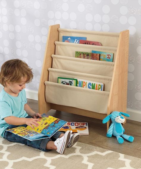 KidKraft Wood and Canvas Sling Bookshelf Furniture for Kids – Natural, Gift for Ages 3+ #commissionsearned Sling Bookshelf, Toy Chests, Kids Bookshelf, Bookshelves Kids, Baby Jogger, Book Display, Kids' Book, Kids Storage, Book Shelf