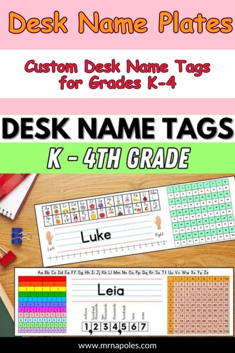 desk, name, plates, custom, tags, for, grades, K-4 Custom Desk Name Plates, Desk Name Tags, Name Plate Design, Teacher Freebies, Classroom Tips, Sense Of Belonging, Classroom Tools, Custom Desk, Name Plates