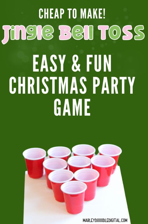 Keep the holiday cheer going with the jingle bell toss game! Perfect for Christmas parties with friends, family, or coworkers, this game is fun for all ages and easy to set up. Whether you’re hosting a holiday party at home, work, or school, the jingle bell toss will keep everyone entertained and laughing. Add it to your holiday lineup today! Jingle Bell Games Party Ideas, Christmas Games With Red Solo Cups, Jingle Bell Toss Game, Easy Minute To Win It Games For Kids, Solo Cup Christmas Tree Punch Game, Simple Christmas Games, Family Christmas Games For All Ages, Jingle Bell Toss, Christmas Minute To Win It Games