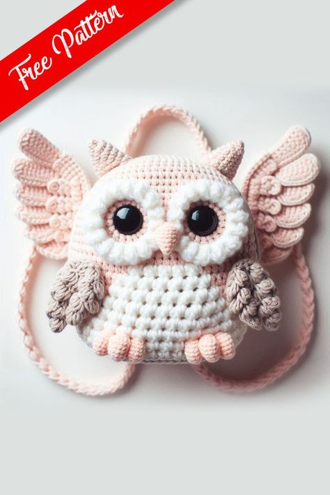 Owl Crochet Backpack Crochet Owl Bag Free Pattern, Free Crochet Backpack Pattern, Crochet Owl Pattern, Owl Crochet Pattern, Crochet Ladybug, Owl Backpack, Owl Crochet, Crochet Backpack Pattern, Owl Crochet Patterns