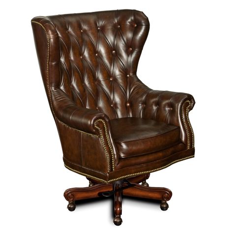 Executive Seating Executive Swivel Chair by Hamilton Home Wood Office Chair, Leather Desk, Executive Office Chairs, Leather Office Chair, Grand Piano, Executive Chair, Office Desk Chair, Hooker Furniture, Home Office Chairs