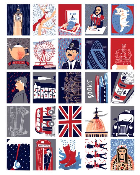 Some test works of Paris, Ny and London. Maps and Stamps Maps Of England, London Illustration Graphics, British Illustration, British Images, England Illustration, Uk Illustration, London Illustration, London Dreams, Map Illustration