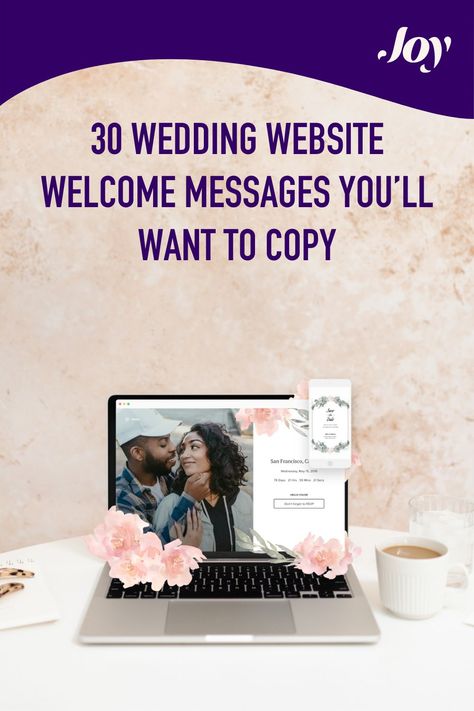 When your loved ones visit your wedding website, your welcome message is the first thing they see. While its primary purpose is to greet your guests, this welcome message wording has a pretty big job. Much like your wedding invitations, your website sets the tone for the type of wedding ceremony and reception you’re planning. All of this to say, your wedding website welcome message matters. #WeddingWebsite #WeddingPlanning Destination Wedding Website Examples, Wedding Website Welcome Message, Wedding Website Wording, Wedding Website Inspiration, The Knot Wedding Website, Ireland Elopement, Wedding Website Examples, Wedding Planning Details, Website Trends