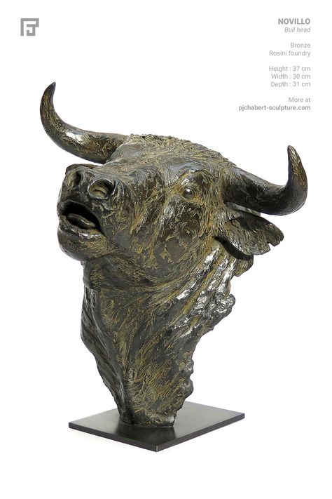 Novillo Bull head Bronze Rosini foundry Height : 37 cm Width : 30 cm Depth : 31 cm Tattoo Reference, Bull Head, Animal Sculpture, Mushroom Art, Animal Sculptures, Coven, Drawing Tips, Fantasy Art, Art Inspiration