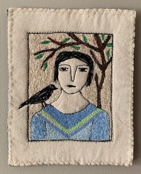 Appa Embroidery, Basic Sewing Machine, Embroidered Faces, Embroidery Portrait, Almond Tree, Basic Sewing, Textile Sculpture, Embroidery Book, Embroidery On Clothes