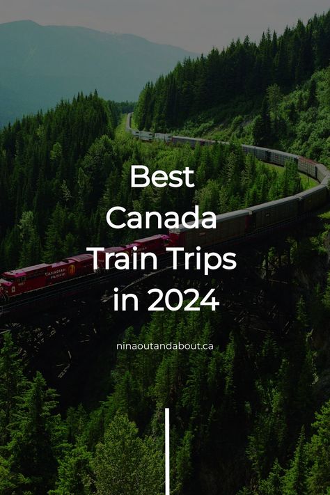 Looking for the best Canadian train trips to take this year? These railway trips explore the country from the Rocky Mountains to the Maritimes. Click through to read more! The Rocky Mountaineer Train, Canadian Train Trips, Canada Train Vacation, Canada Train Trip, Canadian Rockies Train Trip, Rocky Mountaineer Train Trips, Luxury Train Travel, Travel In Canada, Train Travel Usa