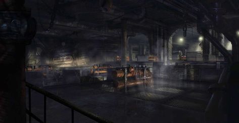 Underground Hideout Entrance Gang Hideout Concept Art, Superhero Hideout Concept Art, Underground Hideout Concept Art, Vigilante Hideout, Underground Hideout, Underground Entrance, Villain Hideout, Crow Demon, Hitman Absolution