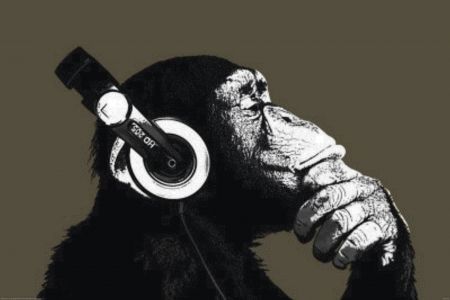 ape - Other Wallpaper ID 1182414 - Desktop Nexus Abstract Monkey With Headphones, Headphones Art, College Poster, Pop Art For Kids, Monkey Art, Pop Art Posters, A Monkey, Large Poster, Music Design