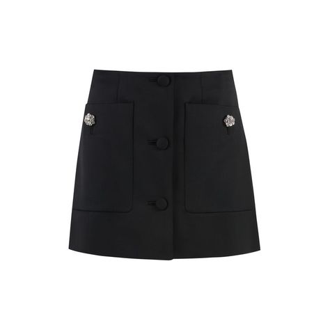 Luxurious Black Satin Skirt From Ss24 Collection Delicate Embellished Buttons Made From 100% Glass Crafted With High Quality 100% Virgin Wool Designed By The Renowned Fashion House, Prada Perfect Addition To Any Wardrobe For A Touch Of Elegance Suitable For Any Occasion, Day Or Night Comfortable Fit And Flattering Silhouette A Must-Have For Fashion-Forward Women Black Satin Skirt, Prada Skirt, Embellished Buttons, Satin Skirt, Fashion House, Woman Colour, Black Satin, Fashion Forward, Prada