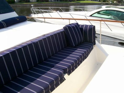 Sailboat Cushions, Yacht Interior Decor, Cabin Cruiser Boat, Boat Cushions, Cuddy Cabin Boat, Yacht Ideas, Liveaboard Boats, Boat Interior Design, Sailboat Interior