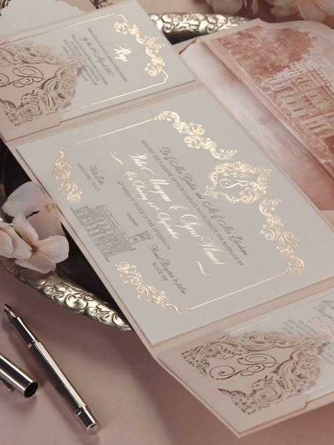 -----THIS A SAMPLE ONLY ----- Presenting the Stunning Suite we made for a Lake Como wedding, with custom watercolour drawing of Villa Erba for envelope liner to Sketch of the venue in letterpress within the body of the invitations. This Bespoke Suite and Stationery on the day in Italy encompass all the luxurious finishes of Letterpress & Rose Gold Foil. Bespoke Monograms on Laser cut pockets Main inserts and text is pressed on 100% Cotton 710 gsm board Card in the pockets are 300 gsm paper PLEAS Como Italy Wedding, Lake Como Italy Wedding, Wedding Invitations Uk, Passport Invitations, Passport Wedding Invitations, Bespoke Wedding Stationery, Custom Wedding Stationery, Lake Como Wedding, Luxury Invitation