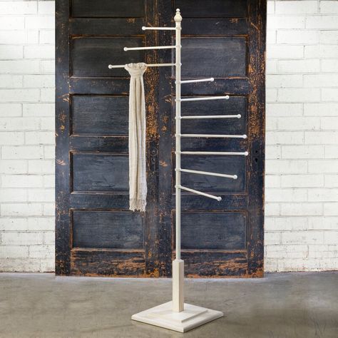 Diy Scarf Holder, Mcm Basement, Scarf Rack, Tree Coat Rack, Scarf Organization, Metal Post, Standing Coat Rack, Timeless Furniture, Umbrella Stands