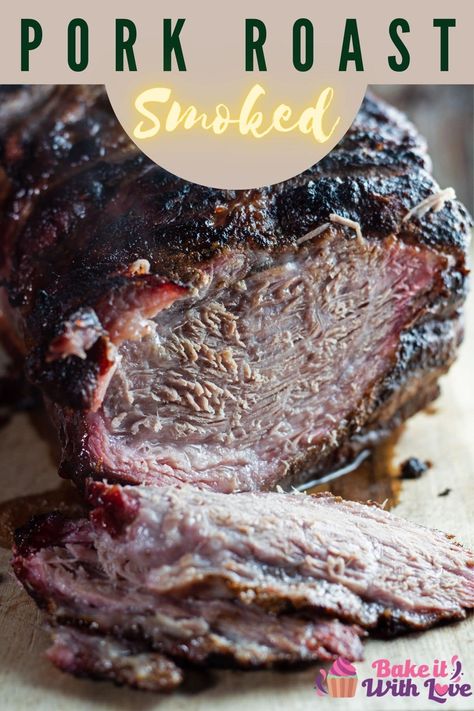 There's nothing quite as amazing as a perfectly seasoned smoked pork roast to enjoy as a family meal with all your favorite sides! It's an easy, versatile, and satisfying dinner that the whole family will love having as often as you care to serve it up! BakeItWithLove.com #bakeitwithlove #smokedporkroast #porkbutt #porkshoulder #shreddedpork Pork Rib Roast Boneless, Center Cut Pork Roast, Smoked Pork Loin Roast, Rolled Pork Roast, Grilled Pork Roast, Smoked Pork Roast, Pork Rib Roast, Pork Sirloin Roast, Pork Pot