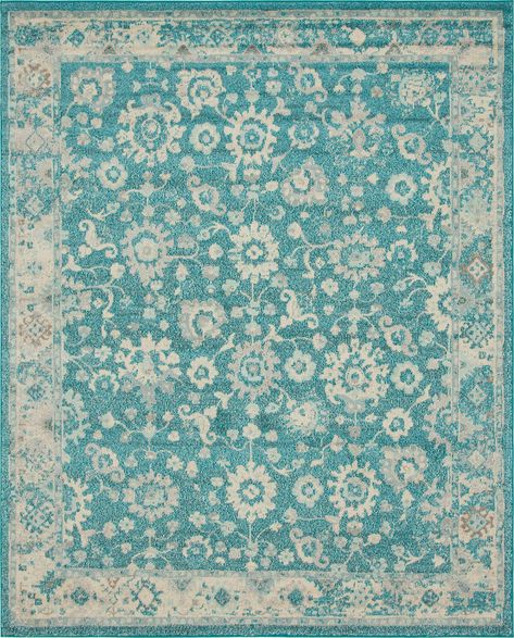 Turquoise 8' x 10' Carrington Rug , #sponsored, #Turquoise, #Rug, #Carrington #Sponsored Shed Colours, Turquoise Rug, Bed In Living Room, Dining Room Office, Unique Loom, 8x10 Area Rugs, Bold And Beautiful, Aqua Color, Floral Rug