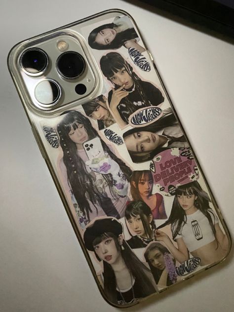 New Jeans Phone Case Ideas, Phone Case Inspo Kpop, Y2k Case Phone, Kpop Phone Case Deco, New Jeans Phone Case, Aesthetic Case Phone, Newjeans Phone Case, New Jeans Collage, Kpop Phone Cases Aesthetic