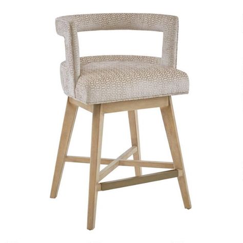 Gratis Geo Upholstered Swivel Counter Stool | World Market Counter Stools With Backs, Kitchen Dining Decor, Counter Height Chairs, Kick Plate, Swivel Counter Stools, Stools With Backs, Counter Height Bar Stools, The Madison, Madison Park