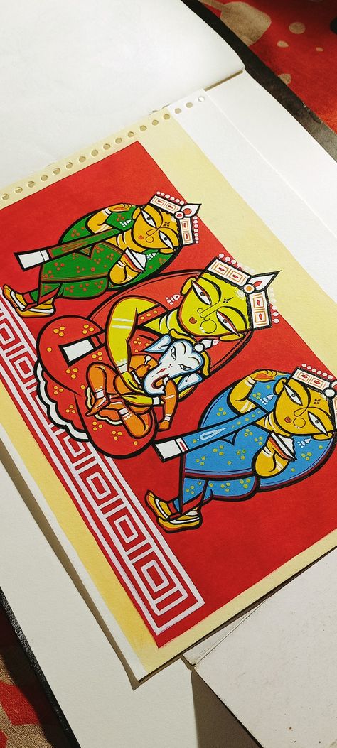 Pot chitro, pot art, jamini Roy, maa durga art, poster design Jamini Roy Durga Paintings, Durga Maa Poster, Jamini Roy Art, Durga Maa Paintings Folk Art, Jamini Roy Paintings Easy, Durga Maa Paintings Bengali, Bengali Folk Art Painting, Durga Painting Canvases, Jamini Roy Paintings Folk Art